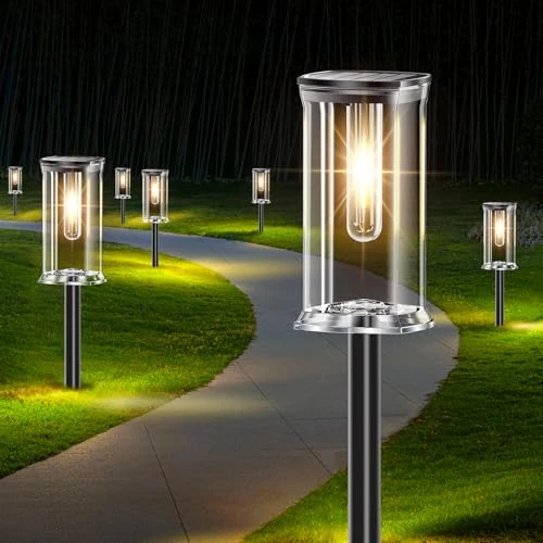 Offerta a tempo: SOLARBABY 12 Pezzi Luci Solari da Giardino Esterno LED Bianco Caldo, Lampade Solari da Esterno IP65 Accensione Automatica, Illuminazione Decorativa per Terrazza, Giardino, Patio e Cortile - 29% da 56.99 € a 40.60 €