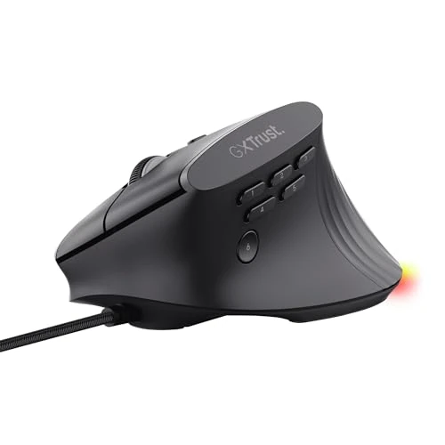 Offre limitée : GXTrust 145 Rexxa Souris Gamer Verticale avec Boutons Programmables, 12.8k DPI, Souris Ergonomique Gaming Filaire, Éclairage RVB, Câble USB-A 1,7 m, Repose-Pouce, Logiciel Inclus, Noir de 39.99 € à 29.99 € (25% de remise)