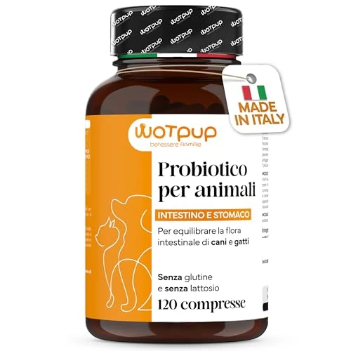 Offerta a tempo: PROBIOTICI PER CANI di Alta Qualità Made in Italy. Fermenti Lattici Cane e Gatto, 120 Compresse - 4 MESI di Fornitura. Supporto alla Digestione, Contrasta Prurito e Allergie. Sviluppato da Veterinari - 0.00% da 19.90 € a 19.90 €