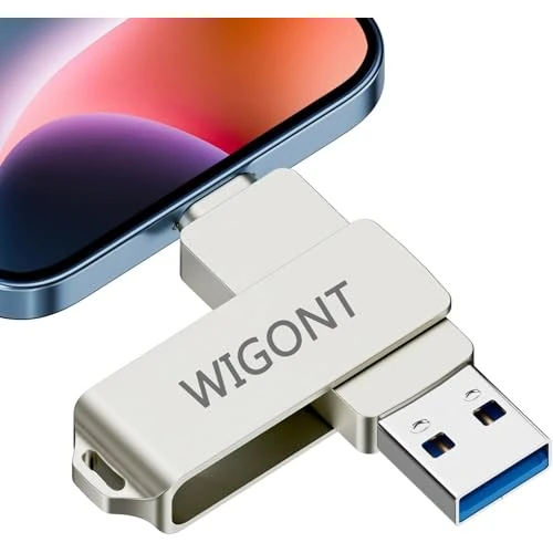 【Nessuna APP】WIGONT Chiavetta USB 256 GB, Memoria Esterna lphone Bello e Durevole per i0S/PC/Tipo C. 3 in 1 Chiavetta USB per Memoria lphone per Memorizzare più Foto e Fideo.