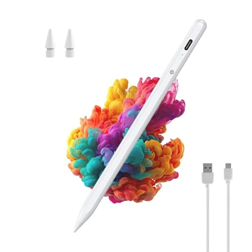 Offerta a tempo: Penna per Apple iPad 2018-2025, Ricarica Rapida, Sensibilità all’Inclinazione, Rifiuto del Palmo, Stylus Pencil per iPad 6/7/8/9/10/11, Pro 11/12/13, Air 3/4/5/6/7, Mini 5/6-Bianco - 37% da 17.99 € a 11.29 €