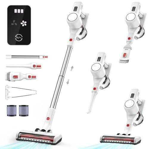 Syntecno Cordless Vacuum Cleaner 3-in-1 Cordless Vacuum Cleaner Wireless Wireless with Light Without Cable with Pet Hair Screen Carpets Hard Floors