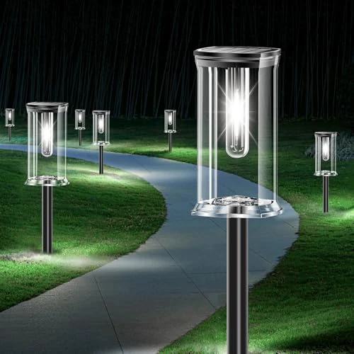 Tijdelijke aanbieding: SOLARBABY Set van 12 Solarlampen voor LED outdoor solar light op Zonne-Energie, Waterdichte Solar Lampen Automatisch Aan/Uit, Praktische Buitenverlichting voor Tuinpad, Oprit en Terras, Koud Wit van 57.99 € naar 57.99 € (0.00% korti
