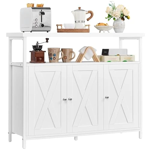 Offerta a tempo: Yaheetech Credenza a 3 Ante Mobile da Cucina Armadietto Organizzatore con Ripiani Regolabili e Scomparto Aperto 100x35x81,5 cm per Sala da Pranzo e Soggiorno - 13% da 79.99 € a 69.99 €