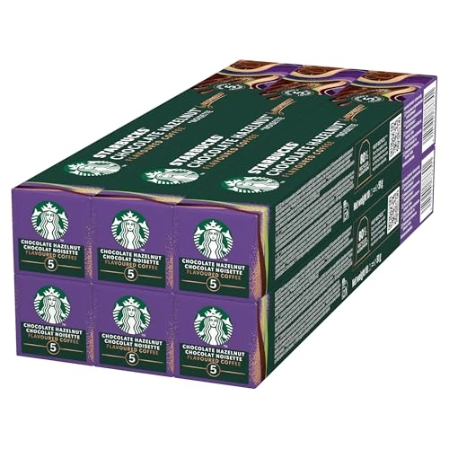 STARBUCKS Chocolate Hazelnut de Nespresso, Cápsulas de Café de Tueste Suave 6 x 10 (60 Cápsulas)