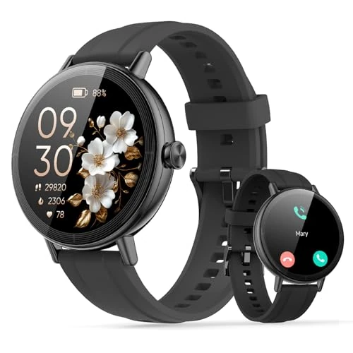 Offerta a tempo: Smartwatch Donna, 1.27"HD Orologio Smartwatch con Chiamata Bluetooth, 2026 Orologio Contapassi con Sonno/Cardiofrequenzimetro, 100+ Sportive Fitness Watch, IP68 Smart Watch per Android iOS, Nero - 36% da 35.99 € a 22.99 €