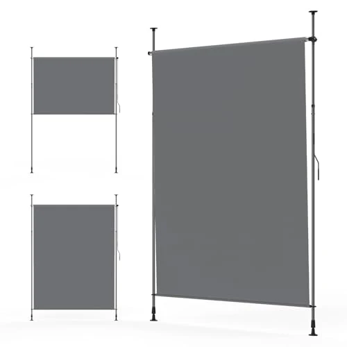 Offre limitée : YEAUPE Pro Store Vertical extérieur 200 x 300 cm, Noir Gris, sans perçage, Store à Pince avec manivelle, Convient pour Balcon, terrasse, extérieur et Jardin, Brise-Vue résistant aux intempéri de 79.99 € à 79.99 € (0.00% de remise)
