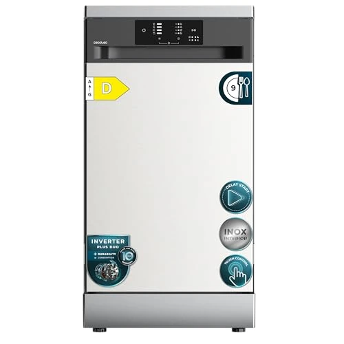 Offre limitée : Cecotec Lave-vaisselle Pose Libre 45 cm Bolero Aguazero 4350 Inox. 9 Couverts, 4 Programmes, Classe D, Moteur Inverter Plus Duo, Panneau Touch, Autoclean, Départ Différé, Panier à Couverts, Inox de 369.00 € à 369.00 € (0.00% de remise)