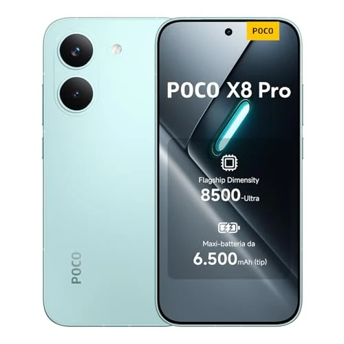 Oferta limitada: XIAOMI POCO X8 Pro - Smartphone de 8+512GB, Dimensity 8500-Ultra, batería de 6500 mAh, Sensor Sony IMX882 de 50MP con OIS, 1 año de garantía Extra, Cargador no Incluido, Verde (Versión ES) de 449.90 € a 339.99 € (ahorro 24%)