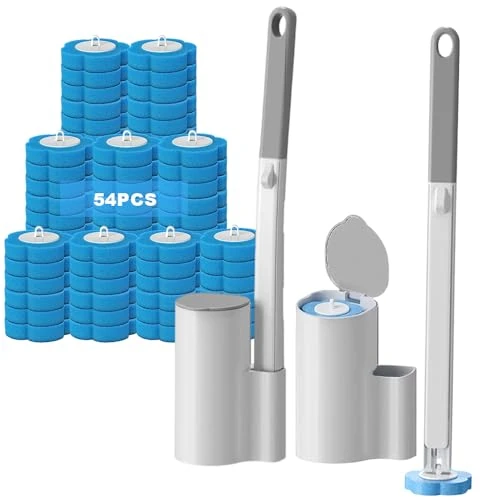 Offerta a tempo: Mineup Set da 2 Scopino Wc Usa e Getta, Spazzola per WC Monouso Set con 54 Ricariche Detergenti, Pulisci Water Usa e Getta con Detersivo per Bagni, Lavandini, Vasche da Bagno e Pavimenti - 48% da 24.99 € a 12.99 €