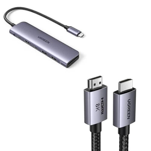 UGREEN 8K Câble HDMI 2.1 Certifié et Revodok 1071 Hub USB C HDMI 4K