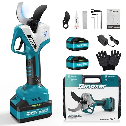 Zeitlich begrenztes Angebot: Akku Astschere 50 mm Profi, Elektrische Gartenschere Kabellos mit 2 x 4000 mAh Akku, Bürstenloser Motor, LCD-Display, Astschneider für Garten, Äste und Obstbäume von 129.99 € auf 129.99 € (0.00% Rabatt)