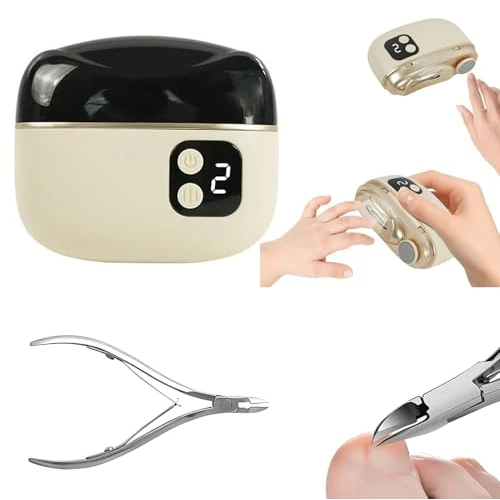 Offerta a tempo: Tagliaunghie Elettrico，Tagliaunghie Elettrico Automatico 3 In 1（taglio e levigatura） + forbici di precisione (per unghie incarnite profonde/spesse)，Ideale per Tutte le Esigenze di Cura Delle Unghie - 33% da 29.99 € a 19.99 €