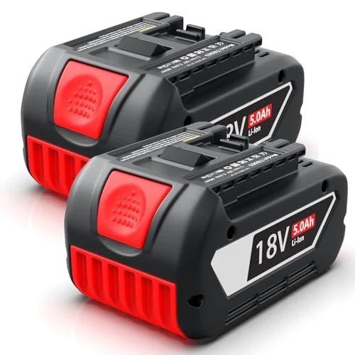 Moautodc Batteria di ricambio per Bosch 18v: 5000mAh Li-ion per Bosch 18V BAT618 BAT618G BAT619 BAT619G BAT610G BAT610 BAT609 BAT609G BAT612 BAT622 (2 pezzi)