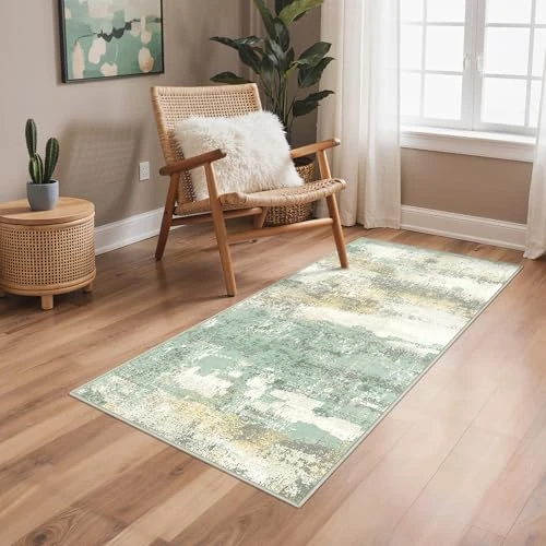 Offre limitée : BEIMO Tapis Moderne 60x90 cm à Motif Abstrait Vert Sauge et Beige Doux - Antidérapant et Lavable en Machine - Poils Courts - Idéal pour Entrée, Bureau ou Petit Coin Salon - Épaisseur 0.6 cm de 15.99 € à 11.19 € (30% de remise)