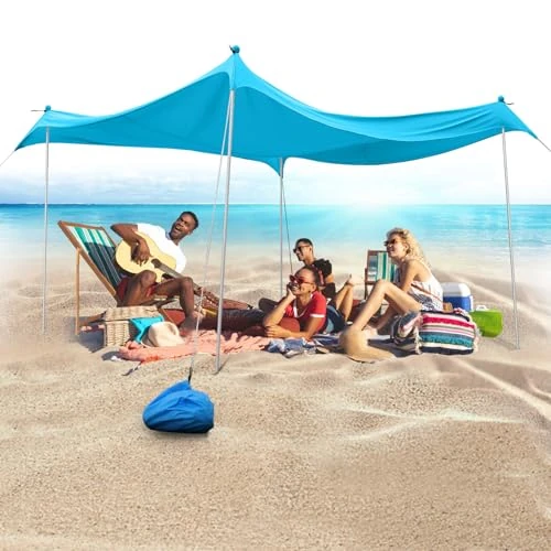 Offre limitée : JAICOM Tente de Plage, 3x3m Parasol Plage, Abri de Plage Familial Résistant aux UV UPF 50+ avec Barres de Support en Aluminium, Idéal pour Les Plages, Les Pique-niques, la pêche de 89.99 € à 89.99 € (0.00% de remise)