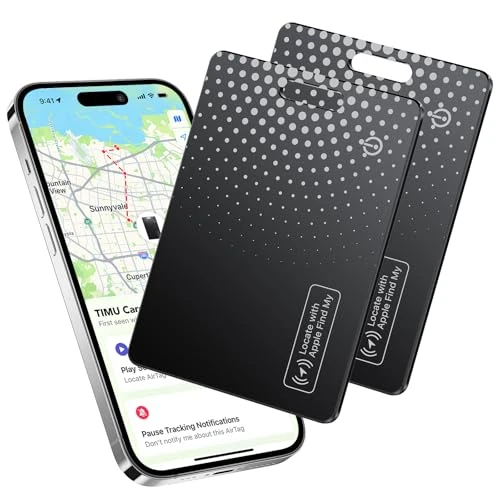 Offerta a tempo: TIMU Air Tag Card Compatibile Apple Dov'è (iOS Only), IP68 Impermeabile Wallet Tracker, 1.7 mm Slim Smart Card, Bluetooth Localizzatore per Valigie, Portafoglio, Borse (Nero) - 65% da 79.99 € a 27.99 €