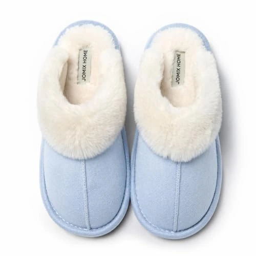 Oferta limitada: JOMIX Zapatillas de Estar por Casa Mujer Invierno Peluche | Corte de tela suave con cuello de peluche, suela TPR antideslizante, ideales para el hogar en invierno, Azul, 36 EU de 22.95 € a 22.95 € (ahorro 0.00%)