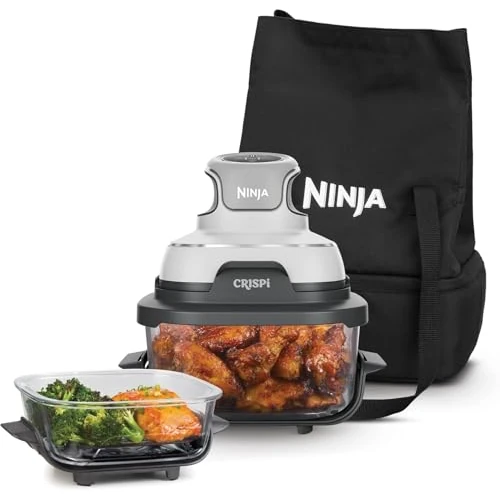 Oferta limitada: Ninja CRISPi Freidora de aire portátil, 3,8 L y 1,4 L, 4 en 1: Freír con aire, Asar, Mantener la temperatura, Dorar. Compacta, 2 recipientes de cristal extraíbles y tapas, 1700 W Blanco FN102EU de 179.99 € a 179.99 € (ahorro 0.00%)