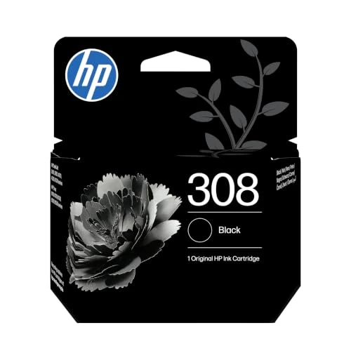 Offerta a tempo: HP 308 Nero, 7FP21UE, Cartuccia Originale da 160 Pagine, Compatibile con Stampanti Envy 6110e, 6120e, 6122e, 6130e, 6132e, 6520e, 6530e, 6532e - 18% da 21.99 € a 17.99 €