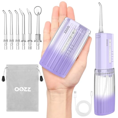Zeitlich begrenztes Angebot: OOZZ Travel Water Flosser, Schnurlose Taschenmunddusche, 5 Druckmodi, 6 Strahlspitzen, USB-wiederaufladbar, kompaktes Design, tragbare Munddusche (Farbverlauf Lila) von 33.99 € auf 28.32 € (17% Rabatt)