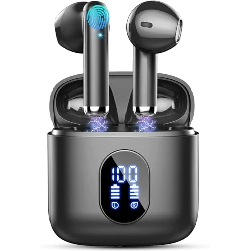 Cuffie Bluetooth 5.4, 2026 Nuovo Auricolari Bluetooth 6D Stereo Cuffie Wireless In Ear con 4 ENC Mic, 30Ore Cuffie Senza Fili Cancellazione Rumore Cuffiette Sport Earbuds IP7 Impermeabili Headphones