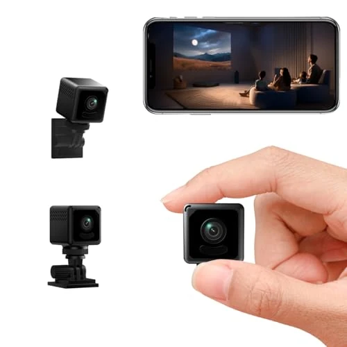 Mini WiFi Camera Indoor/Outdoor Hidden Spy Camera 1080P Wireless Camera with Night Vision Motion Detection with App for Home/Kids, Long Life, Spy Cam Black