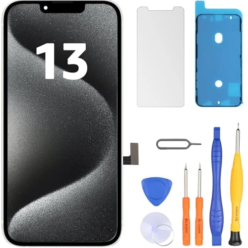 Offerta a tempo: LL TRADER Schermo per iPhone 13 LCD 6,1" Schermo di Ricambio FHD Touch Screen 3D Touch Digitizer Telaio Montaggio e Kit di riparazione 2026 - 5% da 29.99 € a 28.49 €