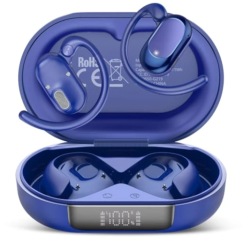 Offerta a tempo: AI Cuffie Traduzione Simultanea, 4-in-1 Auricolari Traduttori Istantanei con 164 Lingue e 7 Modalità, Bluetooth 5.4 Open Ear con ENC, Codice Autorizz Permanente, IPX7 per Viaggi, Studio e Affari, Blu - 0.00% da 21.99 € a 21.99 €