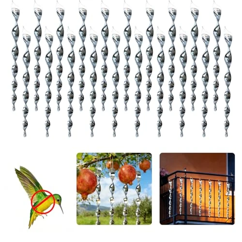 Zeitlich begrenztes Angebot: 20 Stück Reflektierende Windspirale, Silber Reflektierende Vogelschreck Vogelabwehr Windspiel Balkon und Garten, für Abwehr von Vögeln Obstgärten und Gärten und Balkon Schützt Haus Eigentum von 8.95 € auf 5.95 € (34% Rabatt)