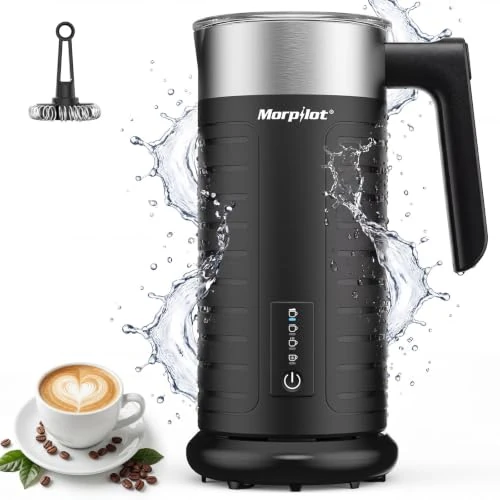 Offerta a tempo: Morpilot Montalatte Elettrico Lavabile in Lavastoviglie, Milk Frother 4 Modalità, Schiuma Calda/Fredda e Latte Caldo, 115ml Schiuma, 240ml Latte, Silenzioso - 0.00% da 49.99 € a 49.99 €