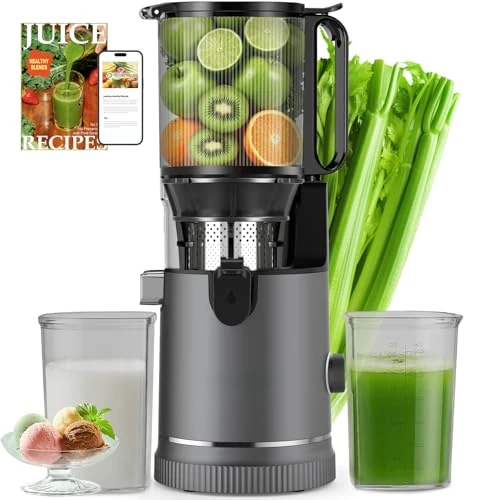 Offerta a tempo: Estrattore Frutta e Verdura a Freddo 400W, Slow Juicer con Bocca XL 152 mm per Frutta e Verdura Intere, Filtro 3 in 1 (Succo, Sorbetto, Latte Vegetale), Alto Rendimento, Lavastoviglie, Senza BPA, 1,8L - 43% da 219.99 € a 126.34 €