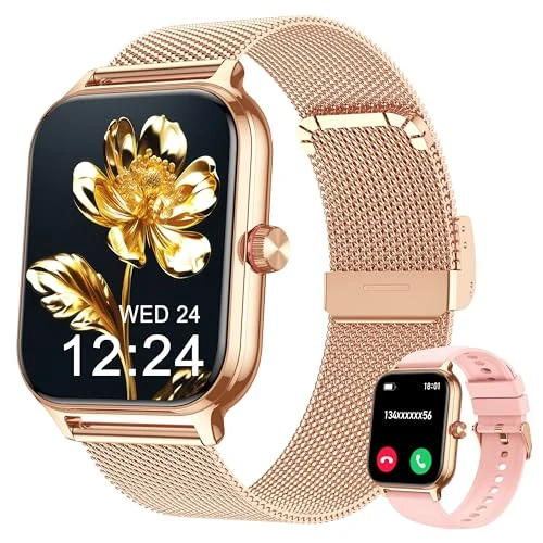 LODIMEKE Smartwatch Pressione Sanguigna e Chiamate, 1.96" Orologio Uomo Donna Fitness con Cardio Contapassi Sonno, 100+ Modalità Sportive, Sveglia e Calcolatrice, AI Assistente, Regalo per iOS Android