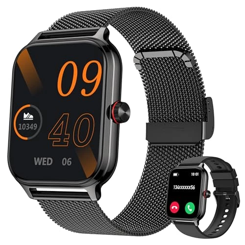 Offerta a tempo: LODIMEKE Smartwatch Uomo Donna Chiamate Pressione Sanguigna Frequenza Cardiaca Sonno, 1.96'' AI Orologio 100+ Modalità Sportive, IP67 Impermeabile Contapassi Sveglia Calcolatrice iOS Android - 35% da 49.99 € a 32.47 €
