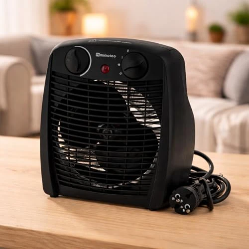 Offerta a tempo: M Mimotec – Termoventilatore elettrico Black Comfort 2000W Mimotec, riscaldamento portatile da pavimento, doppia potenza 1000/2000W, bassa rumorosità <53 dB, IP20, per ambienti fino a 20 m² - 25% da 15.93 € a 11.99 €