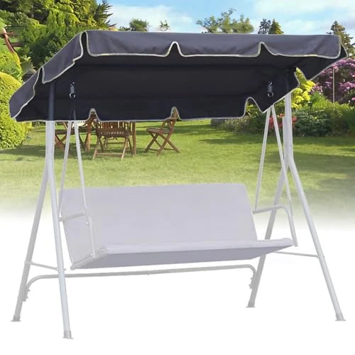 Offerta a tempo: AZVFLY Dondolo da giardino per adulti, rivestimento del tetto: per esterni, resistente agli strappi, protezione UV 420D, tessuto Oxford, grigio, resistente alle intemperie, copertura moderna per - 58% da 23.16 € a 9.69 €