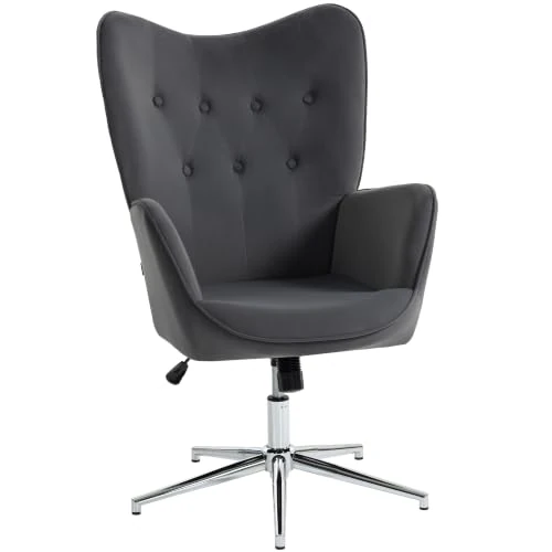Oferta limitada: HOMCOM Sillón Giratorio Terciopelo de salón con reposabrazos Gris Oscuro de 287.95 € a 287.95 € (ahorro 0.00%)