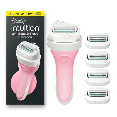 Oferta limitada: Wilkinson Sword Intuition 2 en 1 Soap & Shave Maquinillas de afeitar para mujer, jabón vegano integrado, paquete XL, mango de afeitar para mujer y 5 recambios de 21.46 € a 21.46 € (ahorro 0.00%)