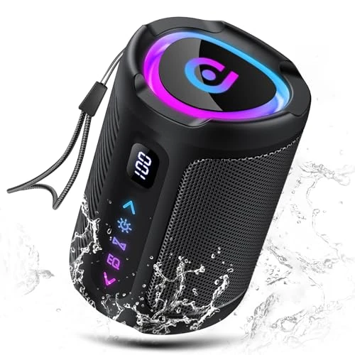 Offre limitée : aowoka Enceinte Bluetooth Portable sans Fil avec lumière LED, Écran Numérique Intelligent+Smart EQ, Bluetooth 5.4, Bass Puissantes, Étanche IPX7, Speaker pour Voyage/Sport/Fête/Vélo de 79.99 € à 24.99 € (69% de remise)