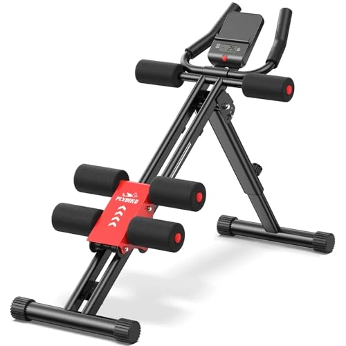 Tijdelijke aanbieding: FLYBIRD Buikspiertrainer, verstelbaar buikspierapparaat voor training van het hele lichaam in de thuisgym voor figuurvorming, 150 kg draagvermogen, met lcd-monitor (Rood, Set) van 89.99 € naar 89.99 € (0.00% korting)