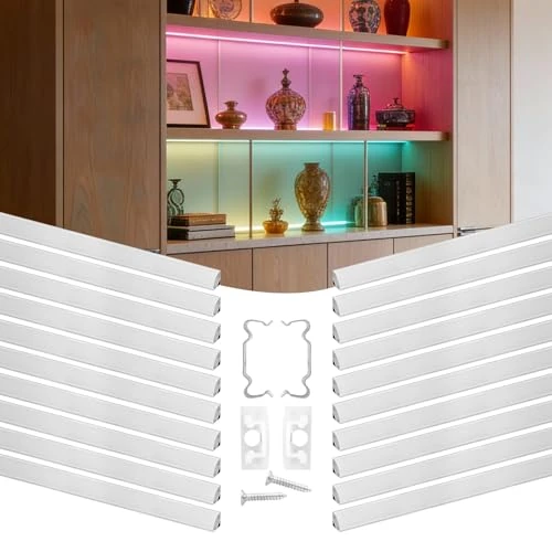 Offerta a tempo: VEVOR Profilo per Strisce LED in Alluminio Sottopensile Lunghezza 1 m, Set di Profili per Strisce LED in Alluminio 20 pezzi per Illuminazione Sottopensile, Cucina Soggiorno Bar, Diffusore in PC - 33% da 35.99 € a 24.00 €