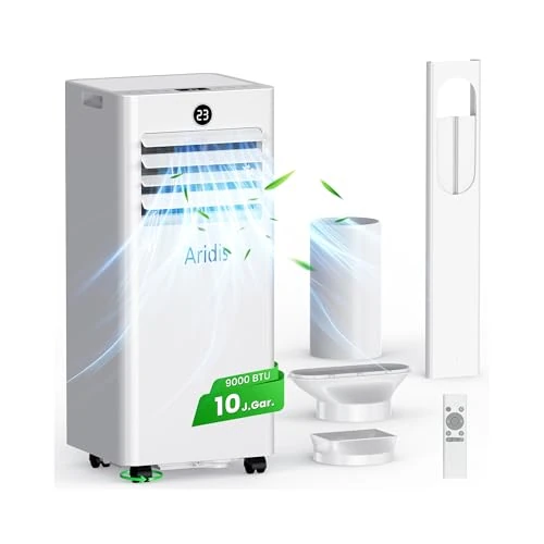 Offerta a tempo: Condizionatore Portatile Climatizzatore Silenzioso - 9000BTU Climatizzatore senza Unità Esterna, Raffrescatore a Basso Consumo con Kit Finestra, Display LED, 4 Modalità, Copertura 33 m² Bianco - 39% da 379.99 € a 229.99 €