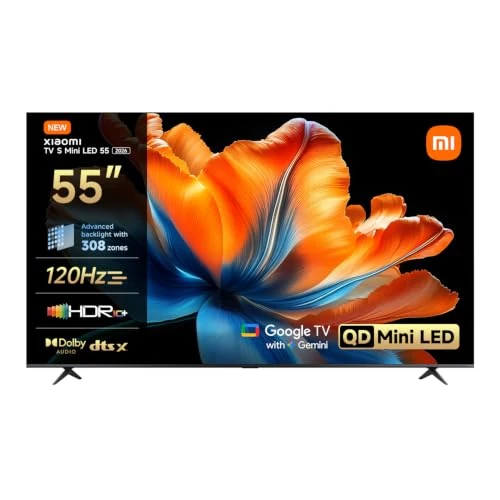 Offerta a tempo: Xiaomi TV S Mini LED 55 Inch (140 cm), QLED Mini LED TV, 4K UHD, HDR10+ - 9% da 549.00 € a 499.00 €