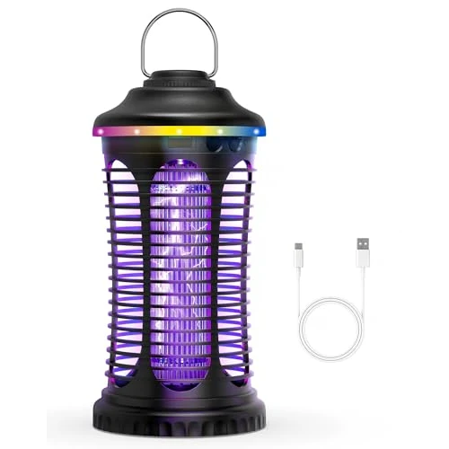 Offerta a tempo: Lampada Antizanzare Elettrica, 4000mAh Zanzariera Elettrica, Trappola per Mosche per Insetti Ricaricabile USB Portatile per Casa, Cucina, Giardino, Campeggio - 0.00% da 39.99 € a 39.99 €