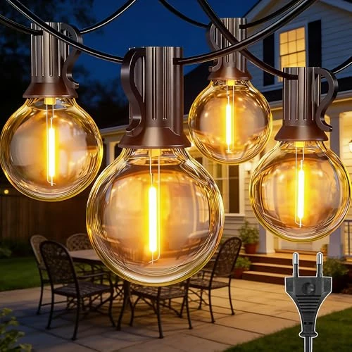 Offre limitée : HeiPard Guirlande Lumineuse Exterieure 10M, 15+1 G40 Ampoules, IP45 Imperméable Connectable Guirlande Guinguette LED Extérieur Plug&Play pour Intérieur Jardin Balcon Maison Mariage Fête de 24.35 € à 23.13 € (5% de remise)