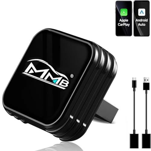 Offerta a tempo: MMB CP-Ultra 2026 - Adattatore wireless CarPlay 2 in 1 per iPhone e Android Auto, Wi-Fi 6+Bluetooth 5.4, converte CarPlay cablata e Android Auto in Wireless CarPlay, Plug & Play (nero) - 20% da 29.99 € a 23.99 €