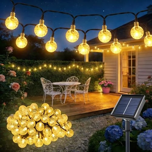 Offerta a tempo: HeiPard Catena Luminosa Esterno Solare 11m 60 LEDs, Luci Solari da Giardino con 8 Modalità e Memoria, IP65 Impermeabile, Lucine da Energia Solare Decorative per Terrazzo Balcone Gazebo Festa - 10% da 19.79 € a 17.86 €