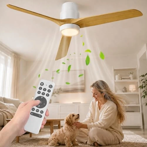 Offerta a tempo: Ateroll Ventilatore Soffitto con Luce Ø132cm, Dimmerabile LED (3000K-6500K), Plafoniera con Ventilatore Telecomando 6 Velocità Timer Adatto per Letto/Soggiorno/Studio/Patio (Bianco) - 5% da 94.04 € a 89.34 €