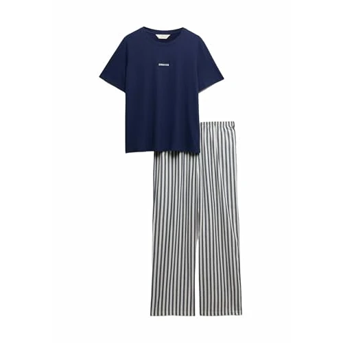 Zeitlich begrenztes Angebot: Marks & Spencer Schlafanzug Regular Fit Marineblau-Mix S von 24.00 € auf 14.40 € (40% Rabatt)