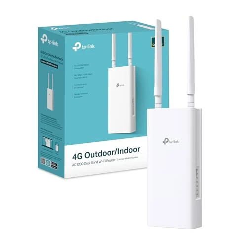 TP-Link Archer MR402-Outdoor 4G LTE External Router, WiFi AC1200Mbps Dual Band, IP65 Waterproof, PoE/DC Support, Cat4 up to 150Mbps, OneMesh Technology, Pole/Wall Installation, Plug & Play
